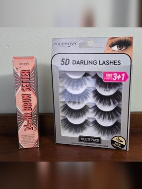 Benefit 24 Hr Brow Setter 7ml + 5D Volume Lashes 4 Pairs Set NEW